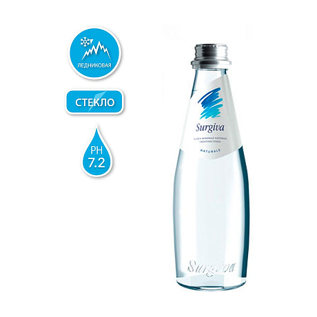 Вода минеральная "Surgiva", 0.25 л, негазированная, стеклянная бутылка